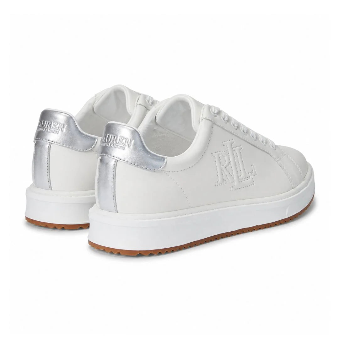 Ralph Lauren AINSLEY Leather Sneakers Women - WHT