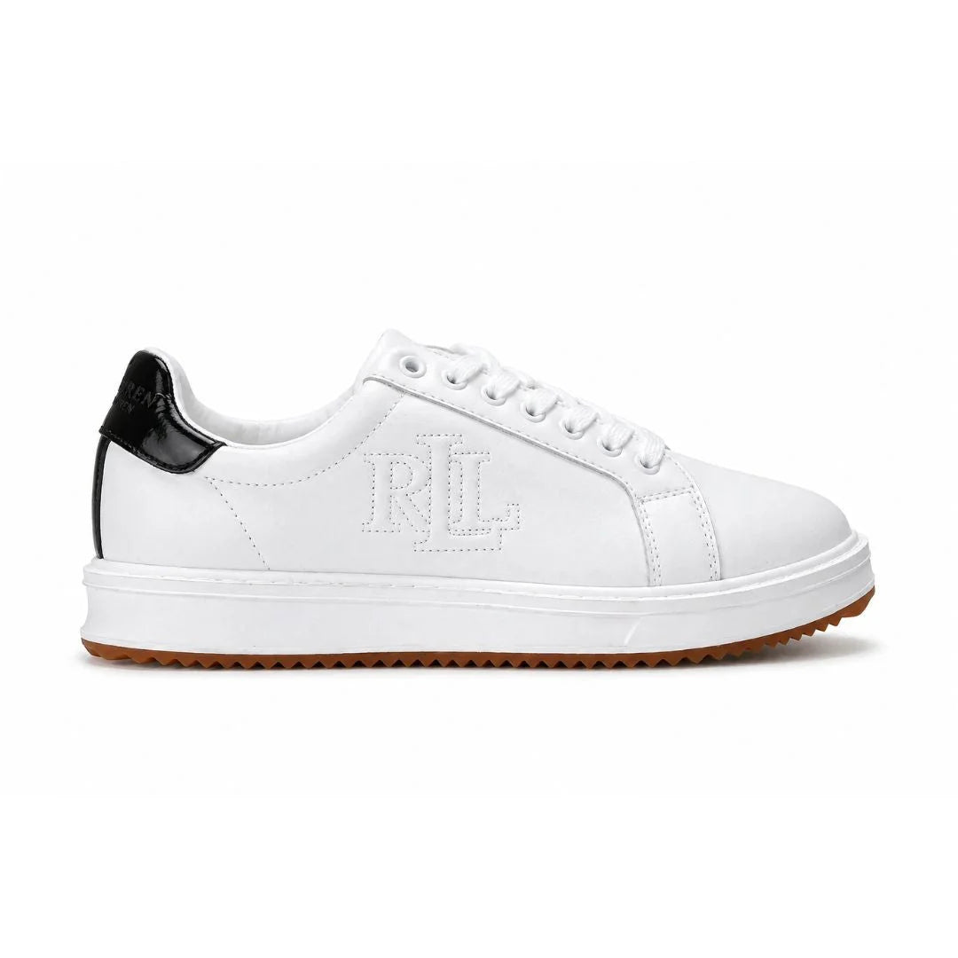 Ralph Lauren AINSLEY Leather Sneakers Women - WHT