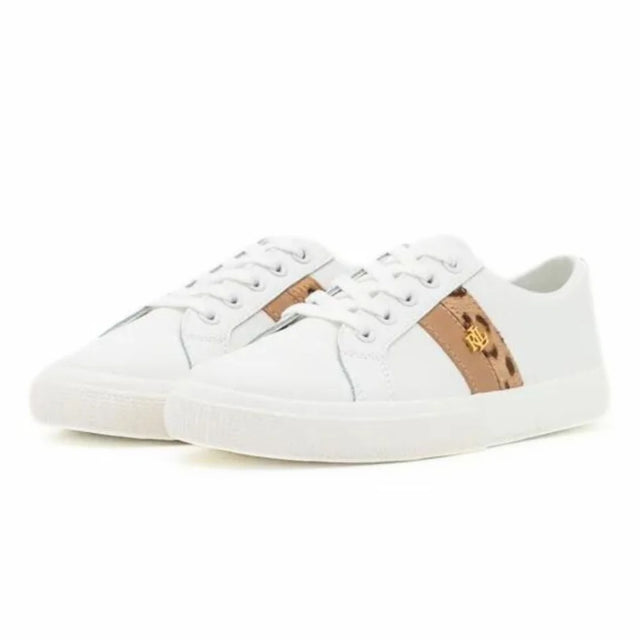 Ralph Lauren Janson II Leather Women - WHTBEG - 35.5 / White/ Beige