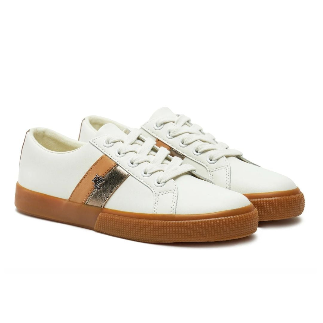 Ralph Lauren Janson II Leather Women - WHTTAN - White/ Tan / 35.5