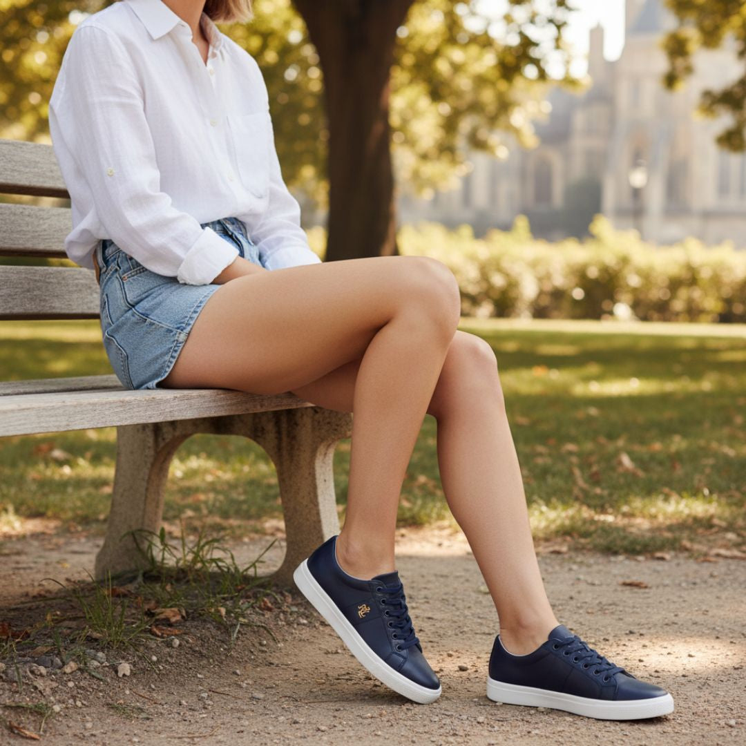 Ralph Lauren Janson II Nappa Leather Trainer Women