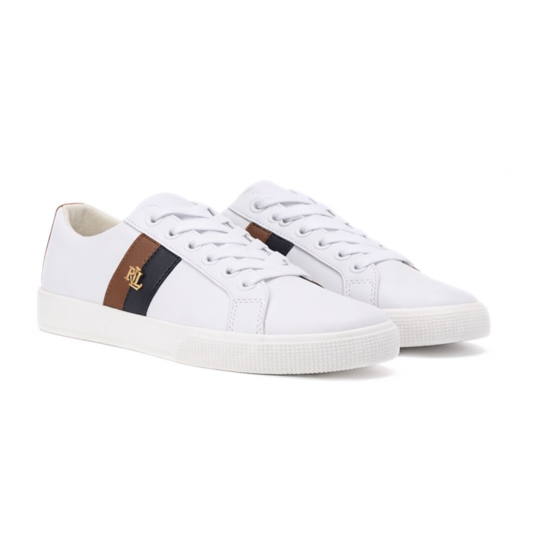 Ralph Lauren Janson II VLC Leather Women - WHTBRN - White/Brown / 36