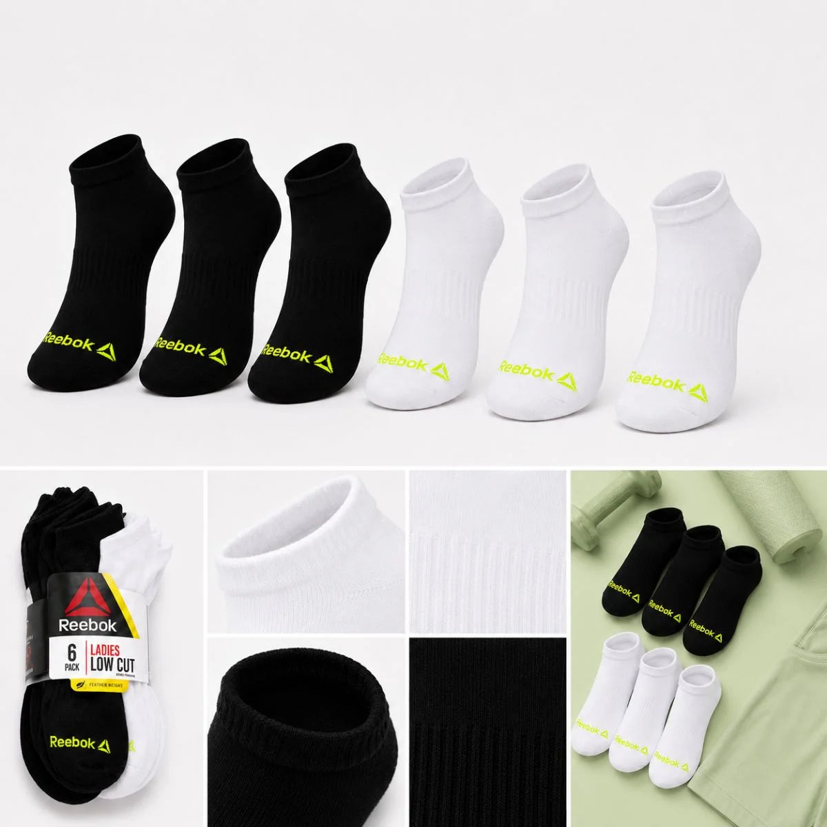 Reebok 10 Pack Low Cut Socks S057- MLT - Multi / OS / 6