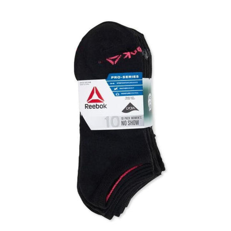 Reebok Athletic Performance Low Cut Socks Womens 10 Pack - BLKPNK - OS / Black/ Pink / 10