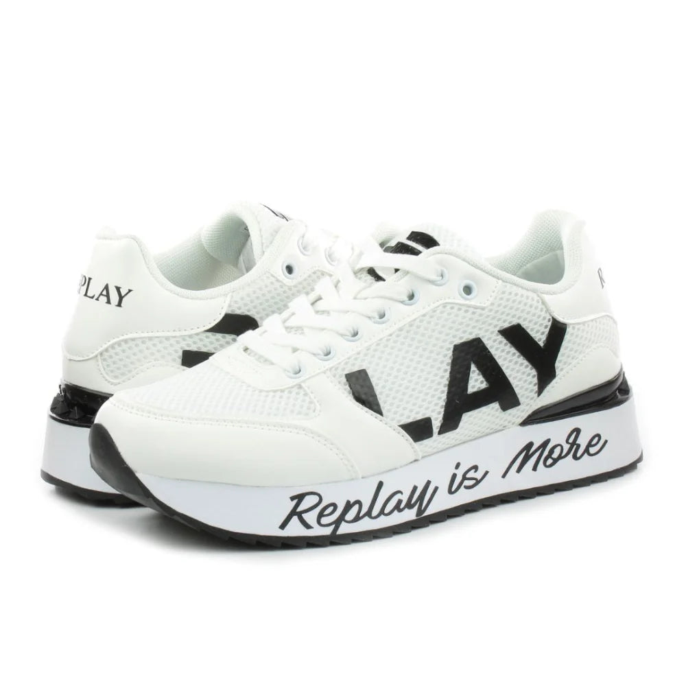 REPLAY Penny Mesh Women Sneakers RS630097T-WHTBLK - White / 37