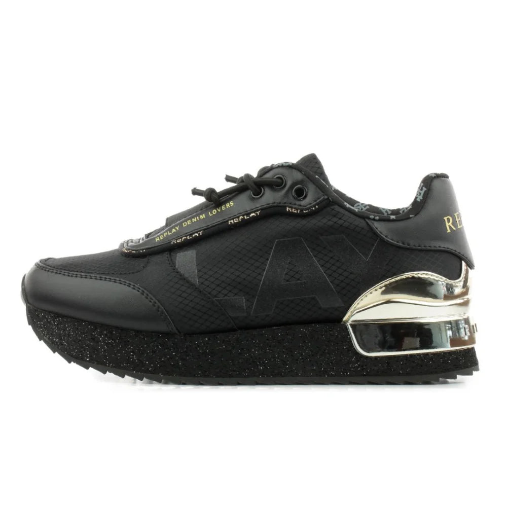 REPLAY Penny Round Women Sneakers RS630108T-BLKBLK - Black / 37