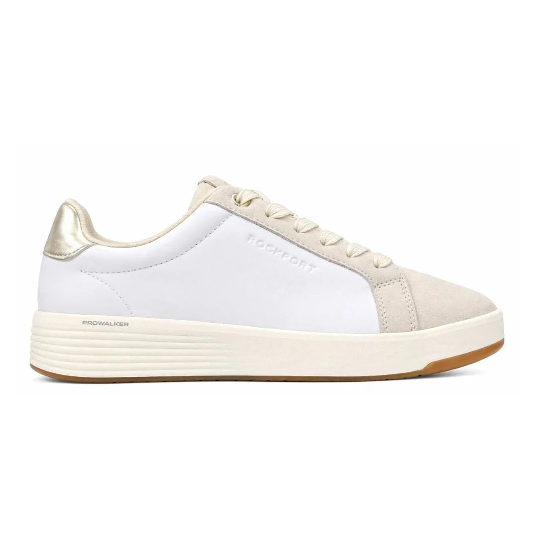 Rockport Elara ProWalker Lace-up Casual Sneakers Women - WHTGLD - White-Gold / M (D) / 35.5