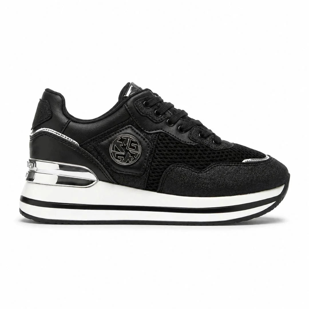 ROMEO GIGLI MILAN Platform Logo Sneakers Women AB2786613-BLKSLV - Black / 36