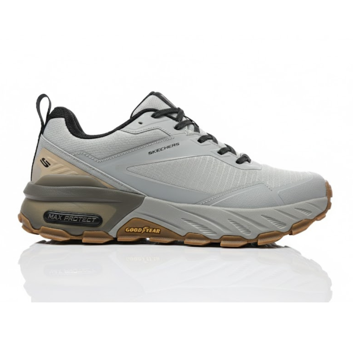 SKECHERS Pause2 Waterproof Casual Sneaker - GRYBRNBLK - Gray-Brown / 40