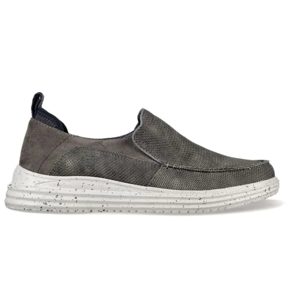 Mens grey slip on skechers clearance