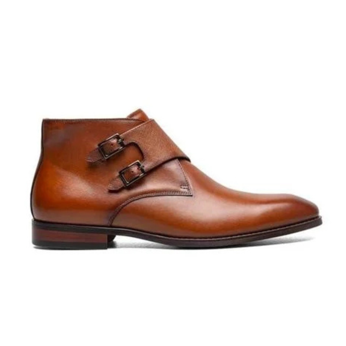Stacy Adams Kaius Plain Toe Double Monk Strap Boot - TAN - Tan / 41.5