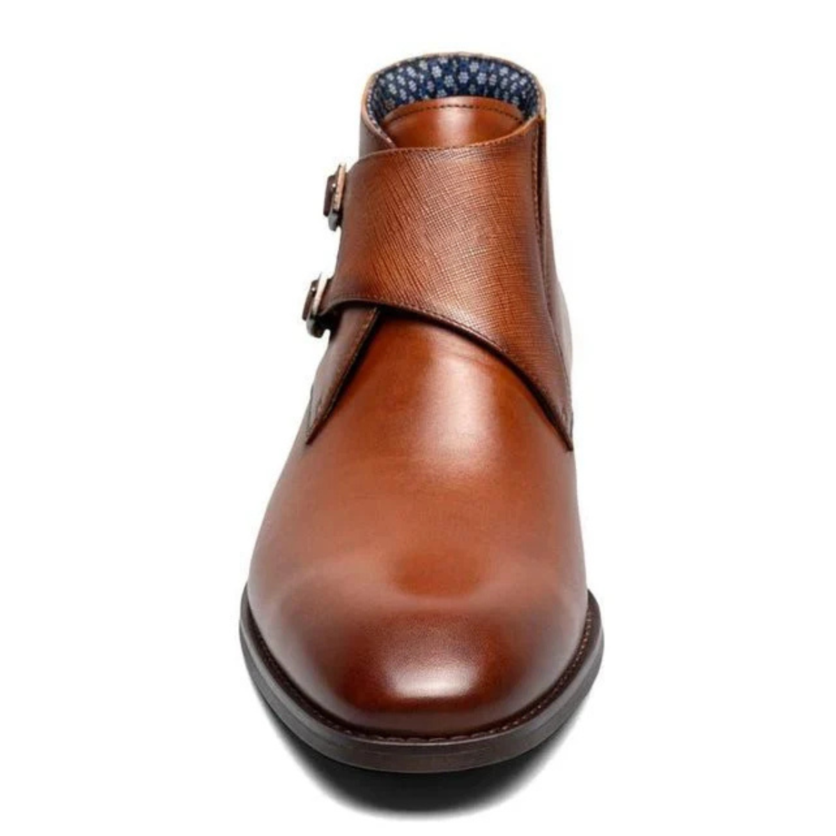 Stacy Adams Kaius Plain Toe Double Monk Strap Boot - TAN