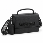 Steve Madden Logo Top Handle Satchel Bag Women - BLK