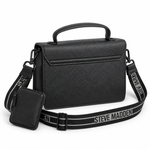 Steve Madden Logo Top Handle Satchel Bag Women - BLK