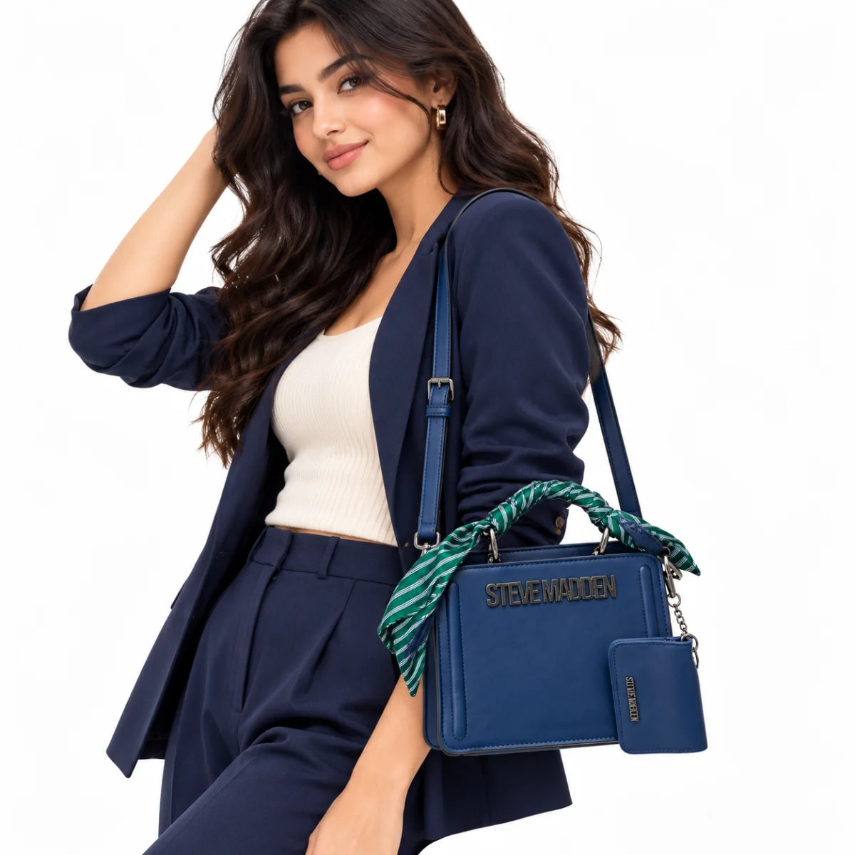 Steve Madden Bevelyn Green Flare Convertible Crossbody Bag Women - NVY - Navy