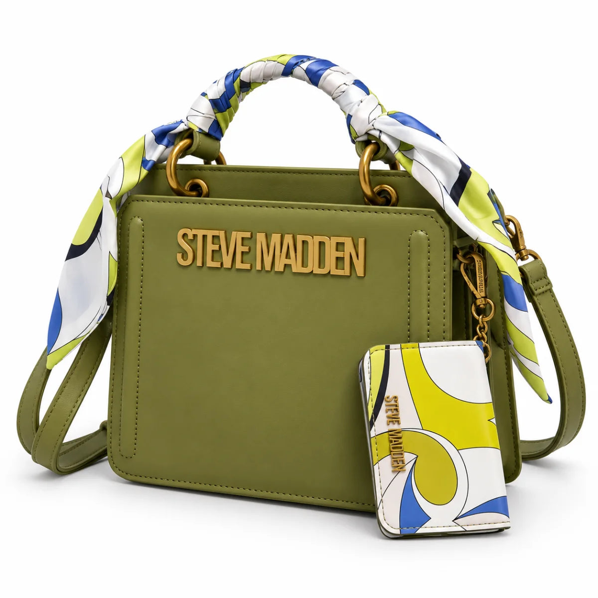 Steve Madden Bevelyn Scarf Satchel Bag Women - DOLV - Dusky Olive