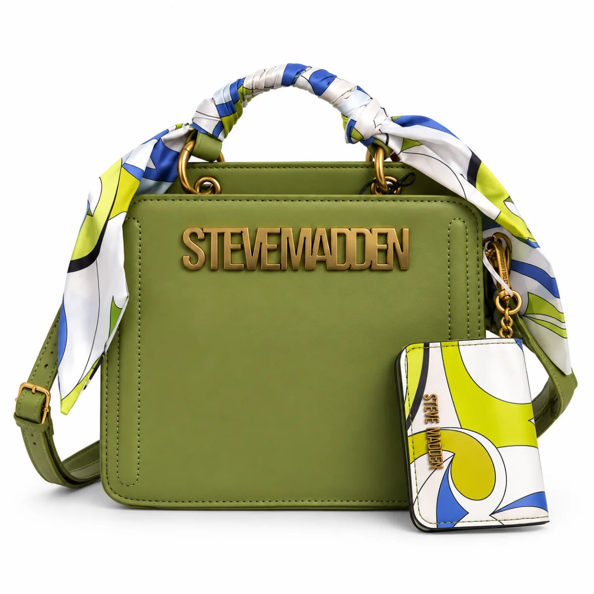 Steve Madden Bevelyn Scarf Satchel Bag Women - DOLV - Dusky Olive