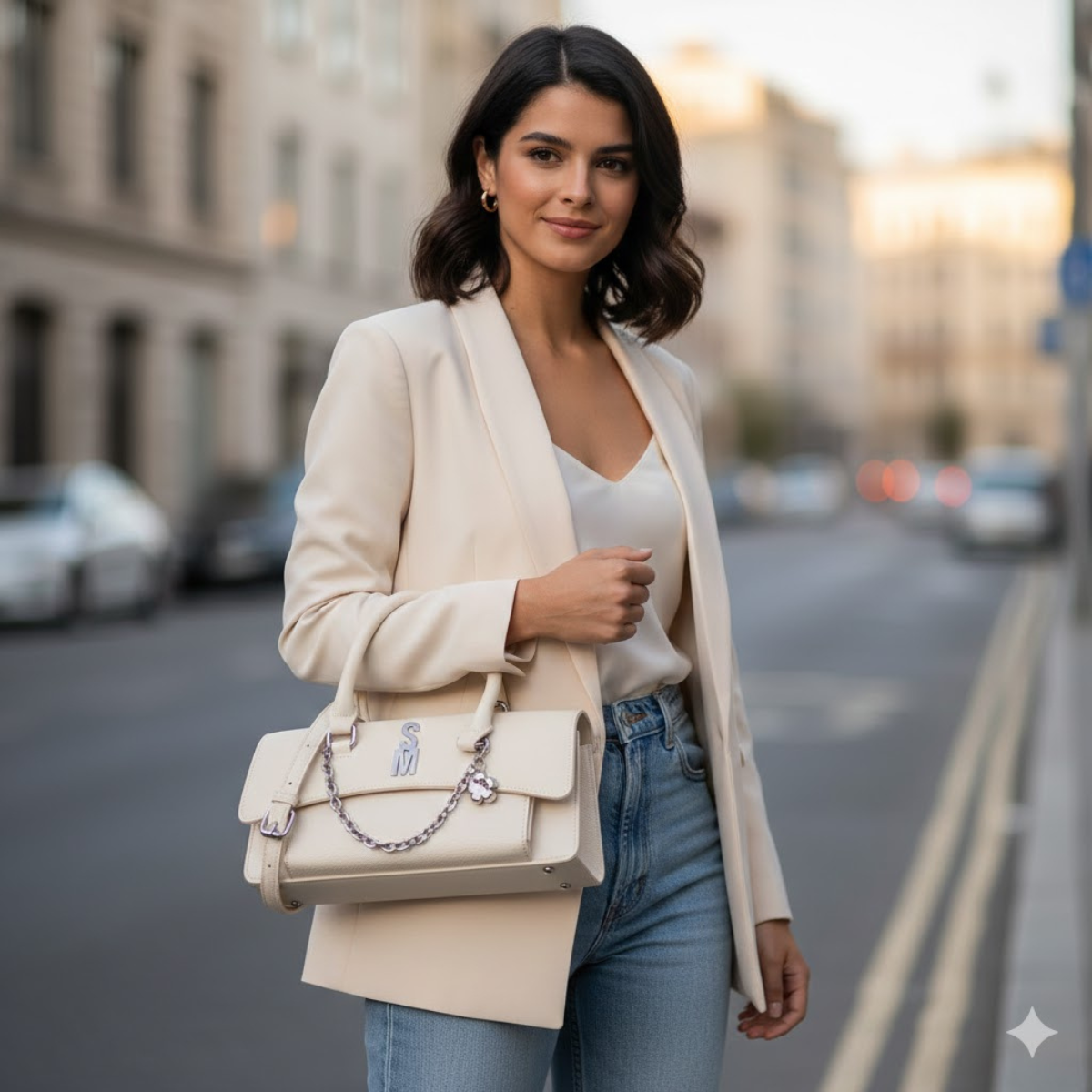 Steve Madden BYOKO Top Handle With Chain Shoulder Bag Women - BEG - Beige