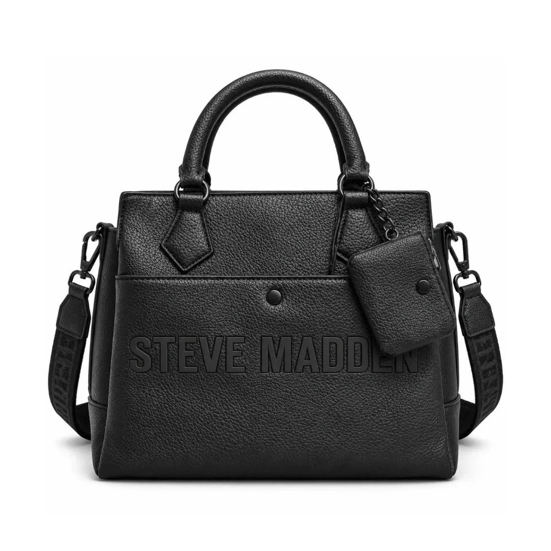 Steve Madden Logo Satchel Bag Women - BLK - Black