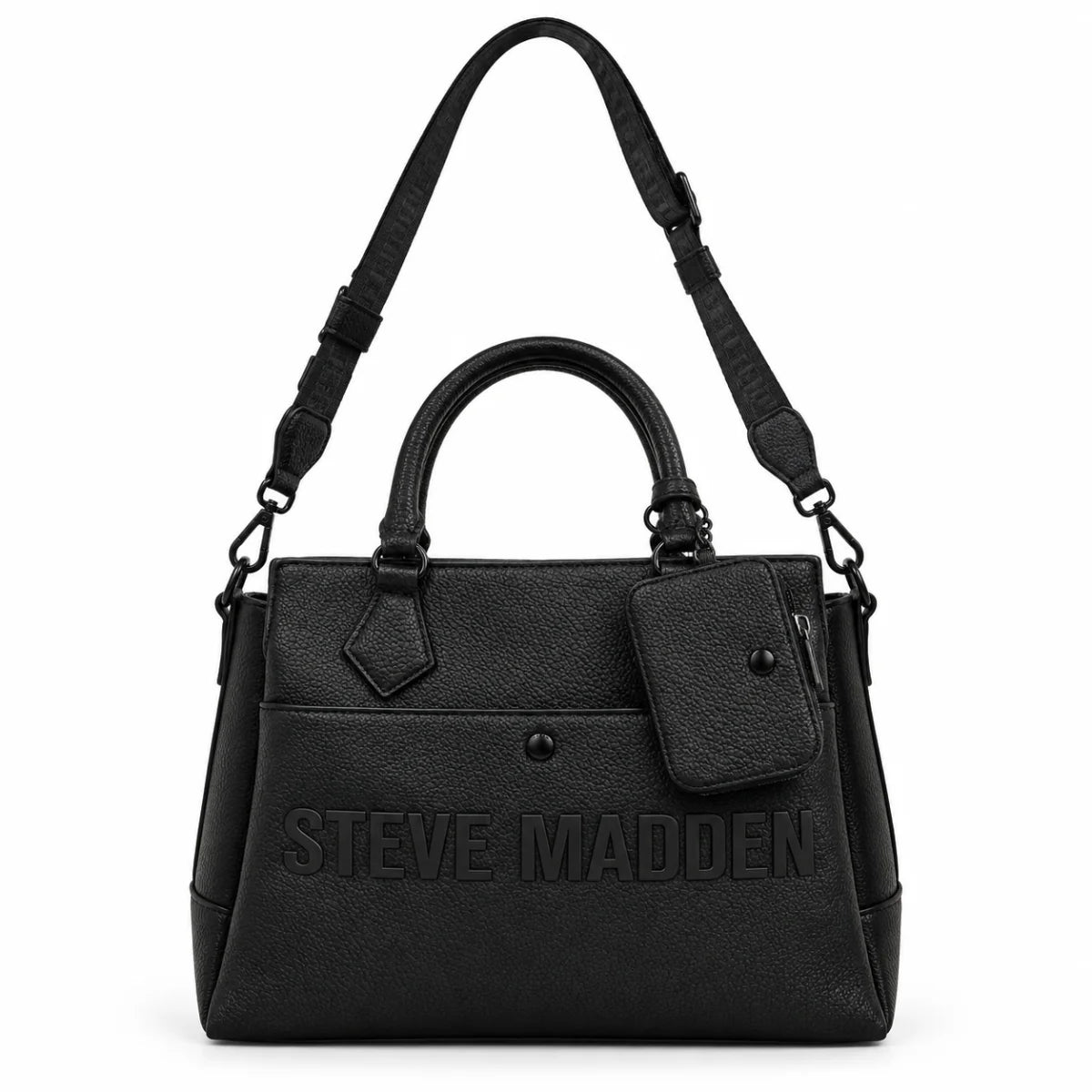 Steve Madden Logo Satchel Bag Women - BLK - Black