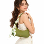 Steve Madden Scarf Detail Zippered Shoulder Bag T 24 - Women - GRN - Green