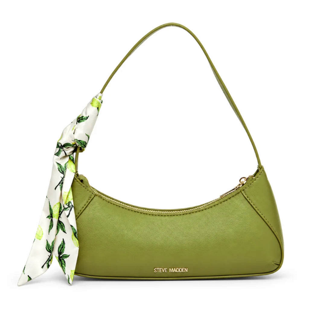 Steve Madden Scarf Detail Zippered Shoulder Bag T 24 - Women - GRN - Green
