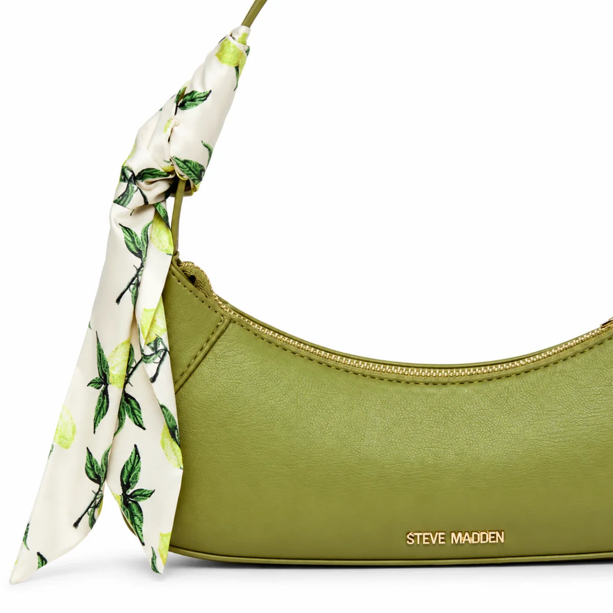 Steve Madden Scarf Detail Zippered Shoulder Bag T 24 - Women - GRN - Green