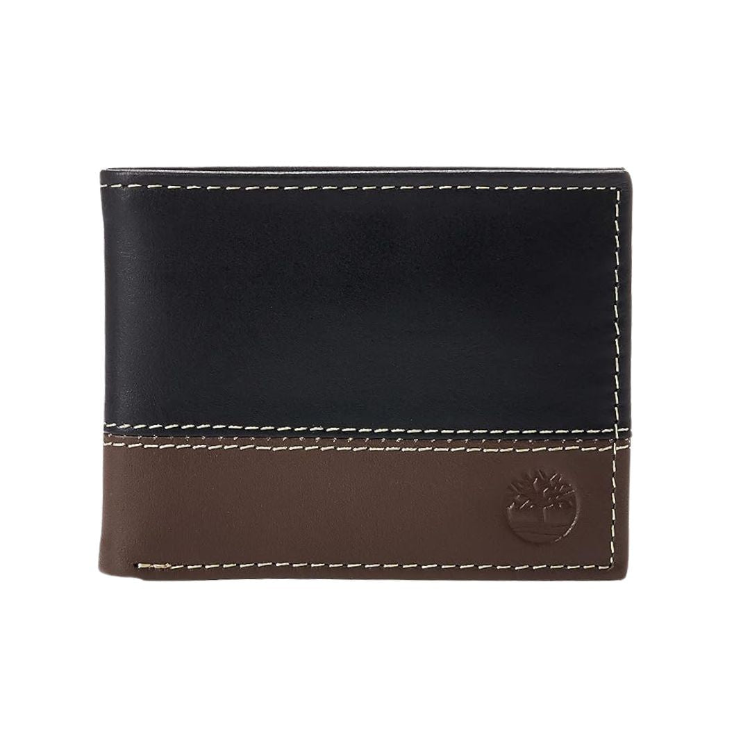 Timberland Leather Passcase Trifold Wallet Hybrid Men - BLKBRN - Black/ Brown