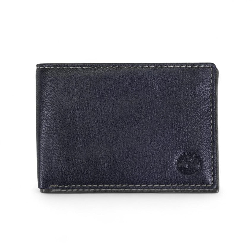 Timberland Leather RFID Blocking Passcase Security Wallet - NVY - Navy