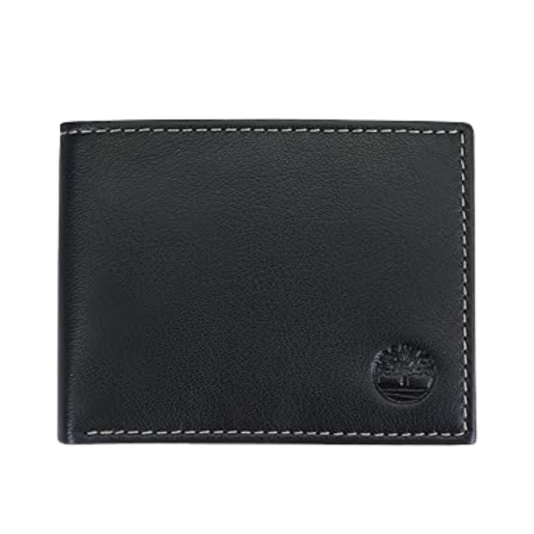 Timberland Leather Wallet with Attached Flip Pocket Blix BLK Black