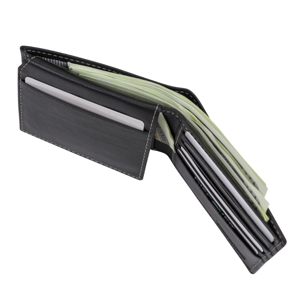 Timberland Leather Wallet with Attached Flip Pocket Blix BLK Black