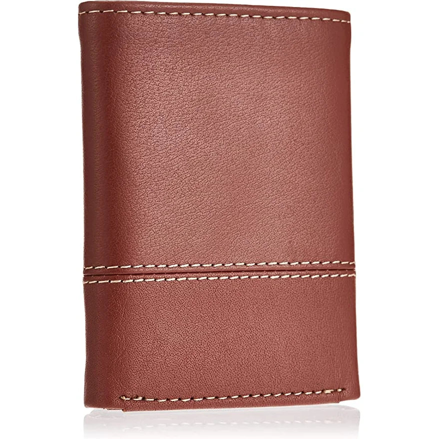 Timberland Men’s Leather RFID Blocking Trifold Wallet - Cognac - Accessories