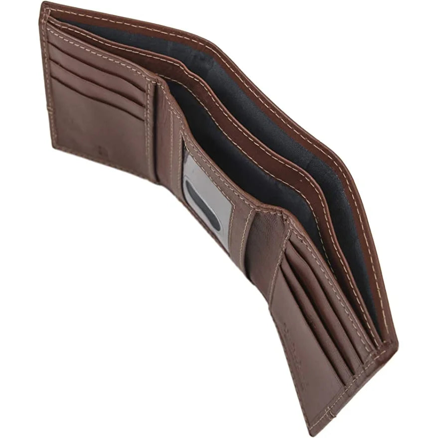 Timberland Men’s Leather RFID Blocking Trifold Wallet - Cognac - Accessories
