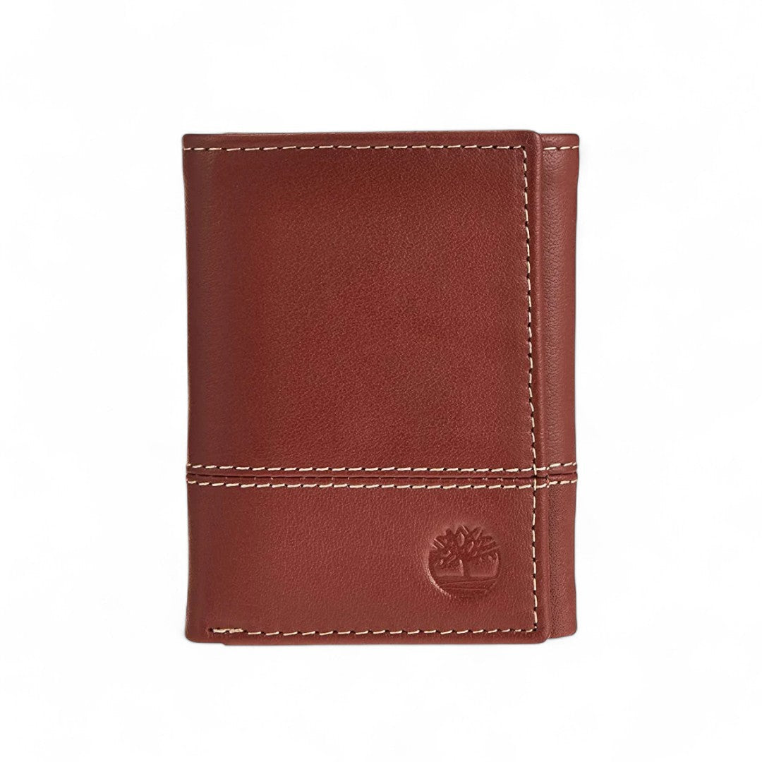 Timberland Men’s Leather RFID Blocking Trifold Wallet - Cognac