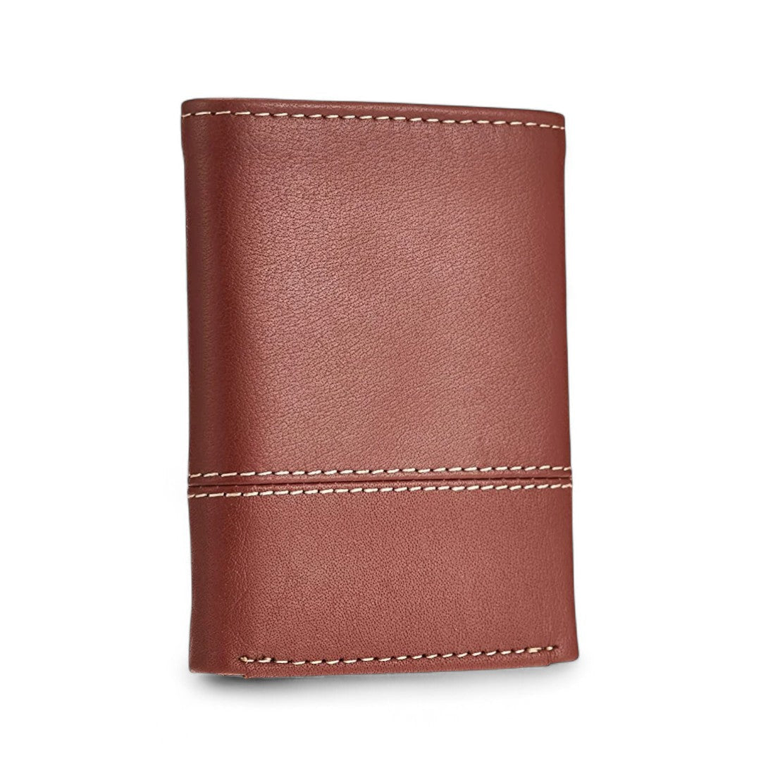 Timberland Men’s Leather RFID Blocking Trifold Wallet - Cognac