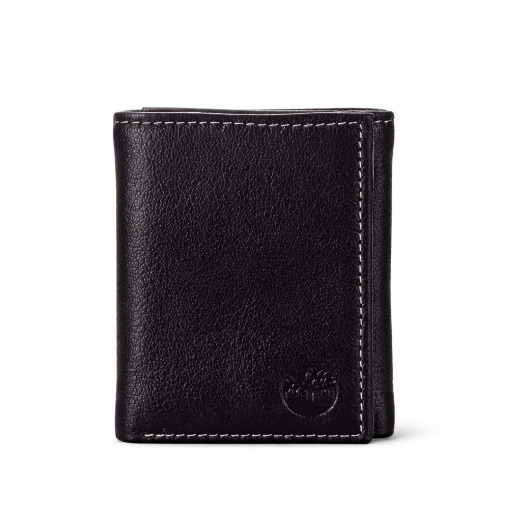 Timberland Men’s Leather Trifold Wallet - BLK - Black