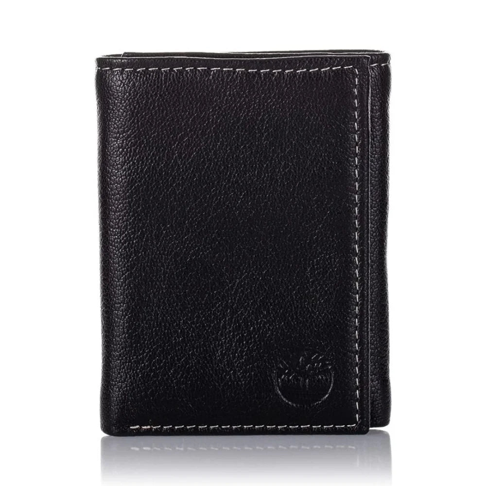 Timberland Men’s Leather Trifold Wallet - Black - Accessories