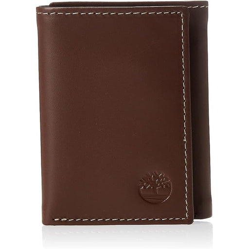 Timberland Men’s Leather Trifold Wallet - BRW - Brown - Accessories