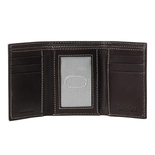 Timberland Men’s Leather Trifold Wallet - DRKBRW - Dark Brown - Accessories