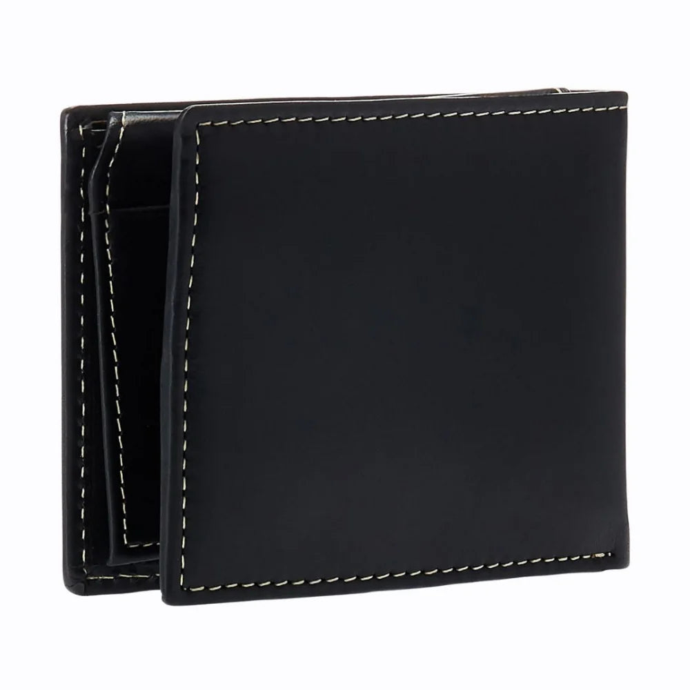 Timberland Men’s Leather Wallet with Attached Flip Pocket - BLK - Black - Accessories