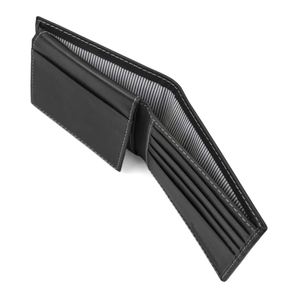 Timberland Men’s Leather Wallet with Attached Flip Pocket - BLK - Black - Accessories