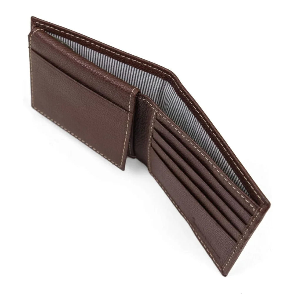 Timberland Men’s Leather Wallet with Attached Flip Pocket - BRW - Brown - Accessories