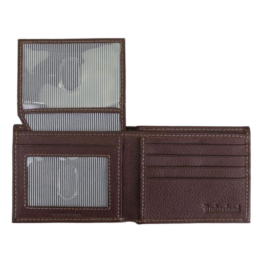 Timberland Men’s Leather Wallet with Attached Flip Pocket - BRW - Brown - Accessories