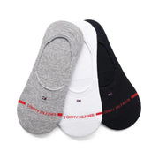 Tommy Hilfiger 3-Pack Iconic No Show Socks - 3 Pairs / White/ Black / Gray - Accessories