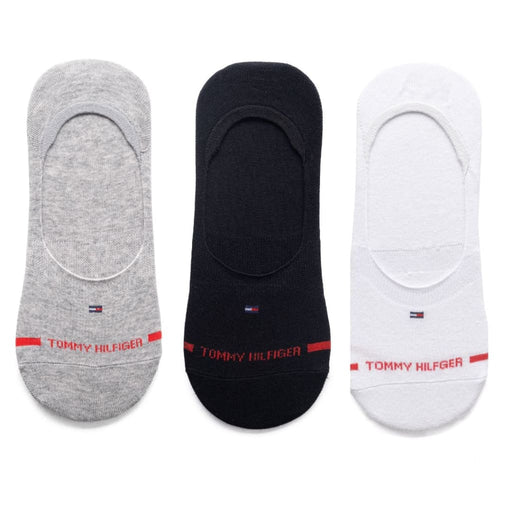 Tommy Hilfiger 3-Pack Iconic No Show Socks - 3 Pairs / White/ Black / Gray - Accessories