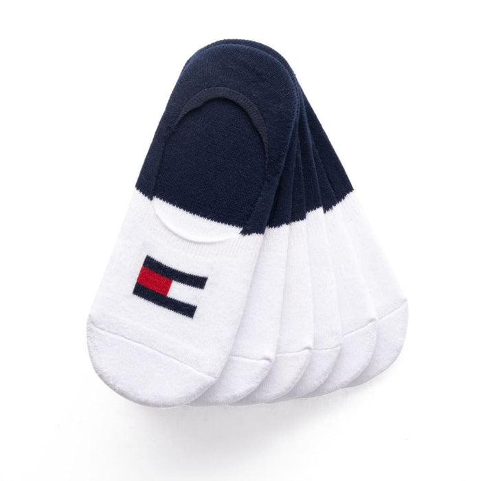 Tommy Hilfiger 6-Pack Iconic No Show Socks - 6 Pairs / White / Navy/ Flag - Accessories