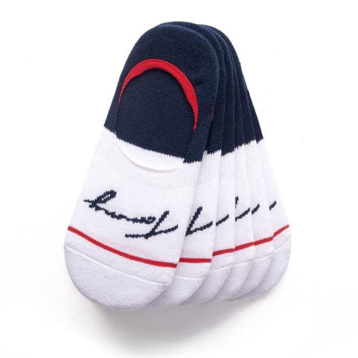 Tommy Hilfiger 6-Pack Iconic No Show Socks - 6 Pairs / White / Navy / Signature - Accessories