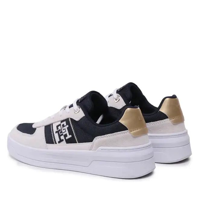 Tommy Hilfiger Basket Sneaker With Webbing Gold Women FW0FW07175 - NVY - Shoes