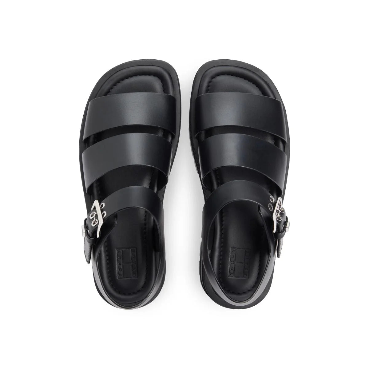 Tommy Hilfiger BUCKLE LEATHER CLEAT PLATFORM sandal Women - BLK