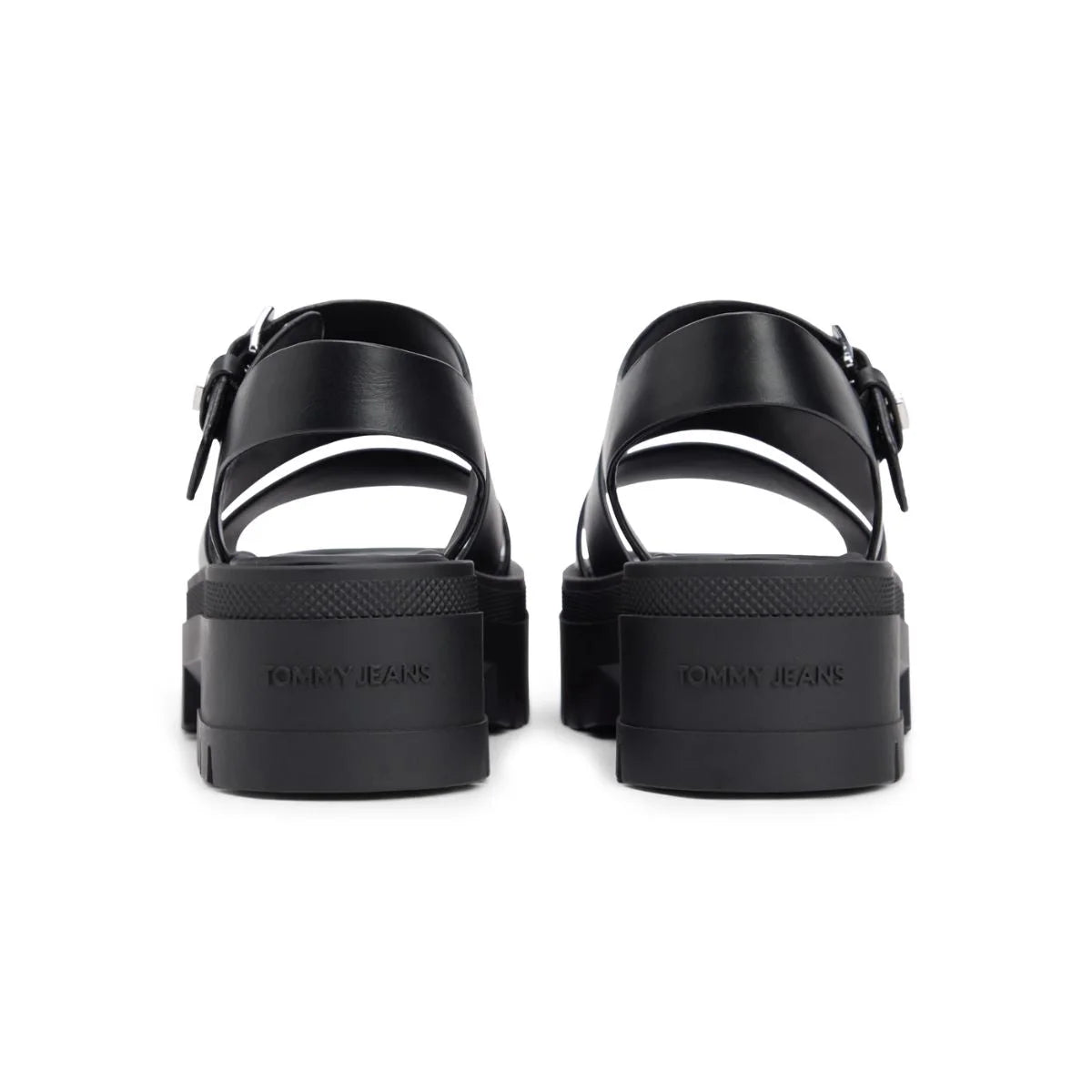 Tommy Hilfiger BUCKLE LEATHER CLEAT PLATFORM sandal Women - BLK